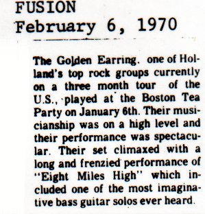 February 1970 Boston show review Fusion magazine USA